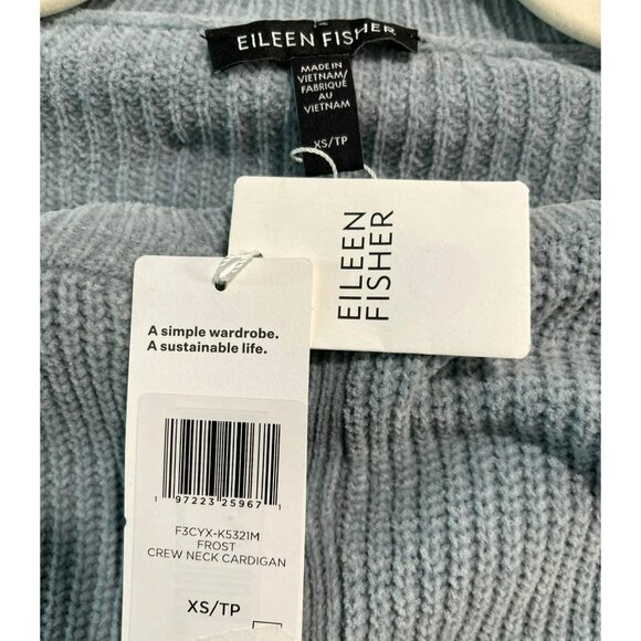 Eileen Fisher Oversized Frost Crew Neck Ribbed Cardigan XS NWT - Picture 3 of 4